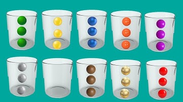 Colours name with ball sorting game/ colour balls sorting game for kids/ Crescent english kids tv 