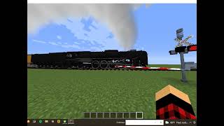 Trem passando numa linha de cruzamento no minecraft screenshot 4
