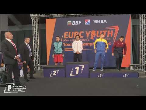 21-04-2022 ITAUMA ENRIKO (+92kg) BOXING EUBC Youth SOFIA - Awarding the champion and prize-winners :