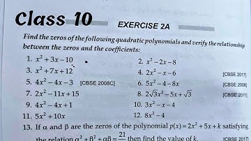 Class 10 Ex 2A Q1 TO Q12 Polynomials | RS Aggarwal | Chapter 2 2022 | CBSE | ICSE | Rajmith study