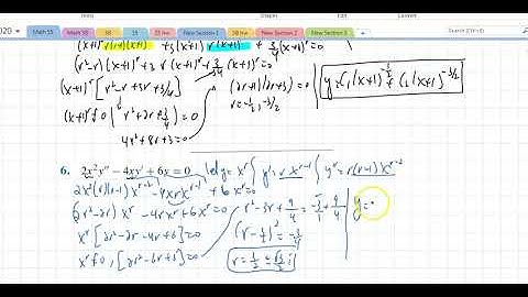 Math 55 Section 5.4 Euler Equations Regular Singular Points