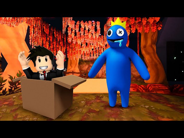 😱 Fugindo do Bicho AZUL BABÃO no Rainbow Friends do ROBLOX 