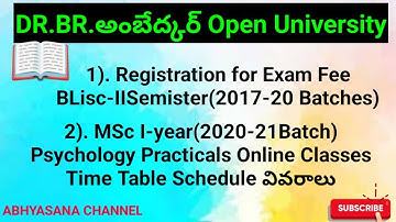 DR.B.R.AMBEDKAR OPEN UNIVERSITY //BLISc II - SEM EXAM FEE REGISTRATION //MSc I PSYCHOLOGY PRACTICALS