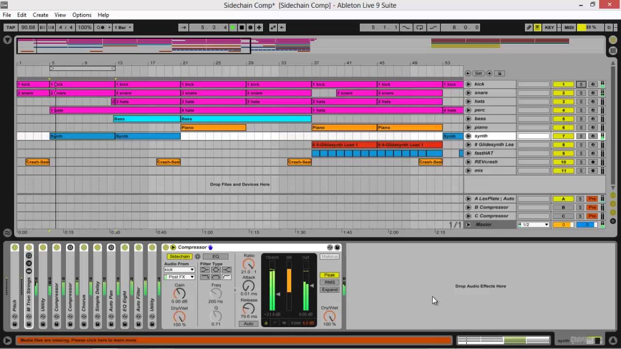 Using Sidechain Compression to Emphasize Grooves in Ableton 9 - YouTube