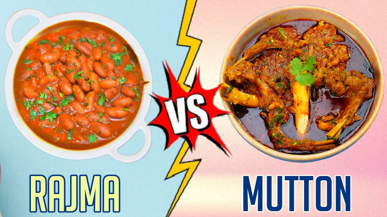 Veg vs Non Veg - Rajma and Mutton | CookWithNisha | Cook With Nisha