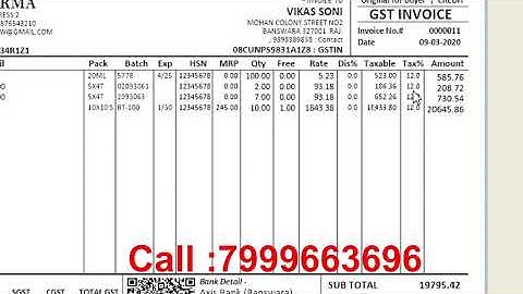 Marg Software Bill Format