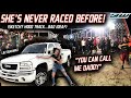 Girlfriend Races My Duramax at The Outlaw Hood Track! (Talking Trash and Boosted 4x4 Launches)