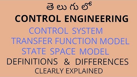 CONTROL SYSTEM ll INTRODUCTION ll Telugu II CONTROL ENGINEERING ll MATHEMATICAL MODELLING