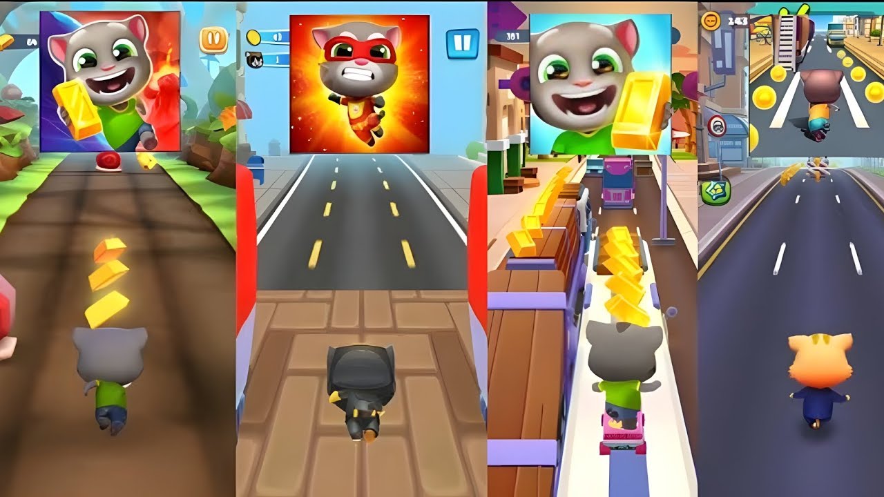 Talking Tom Time Rush Vs Talking Tom Hero Dash Vs Talking Tom Gold Run Vs Cat Runner ||