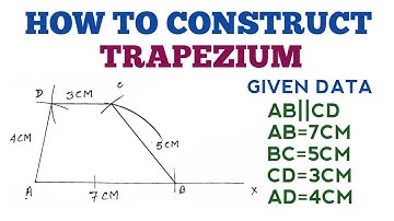 CONSTRUCT A TRAPEZIUM ABCD IN WHICH AB||CD, AB=7CM, BC=5CM, CD=3CM AND AD=4CM