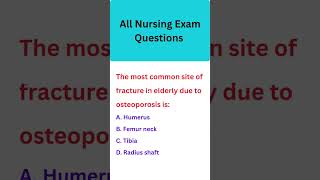 🦴Most Common Fracture in Elderly? 💥 MUST KNOW MCQ for NORCET!#nursingexam #norcetmcq