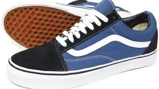 navy and black old skool vans