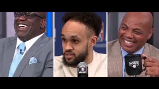 Shaq and Charles are CLOWNING Derrick White's Hairline...LIKE they even have a Hairline...HAHA
