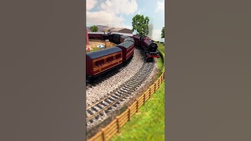 Hornby LMS Model Trains Passing on the Railway