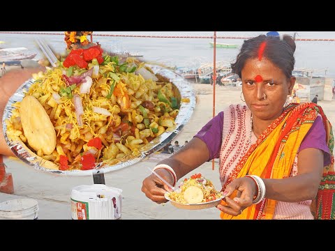 Varanasi Aunty Makes Bhel Puri, Sev Puri | Indian Street Food | Desi Indian Food
