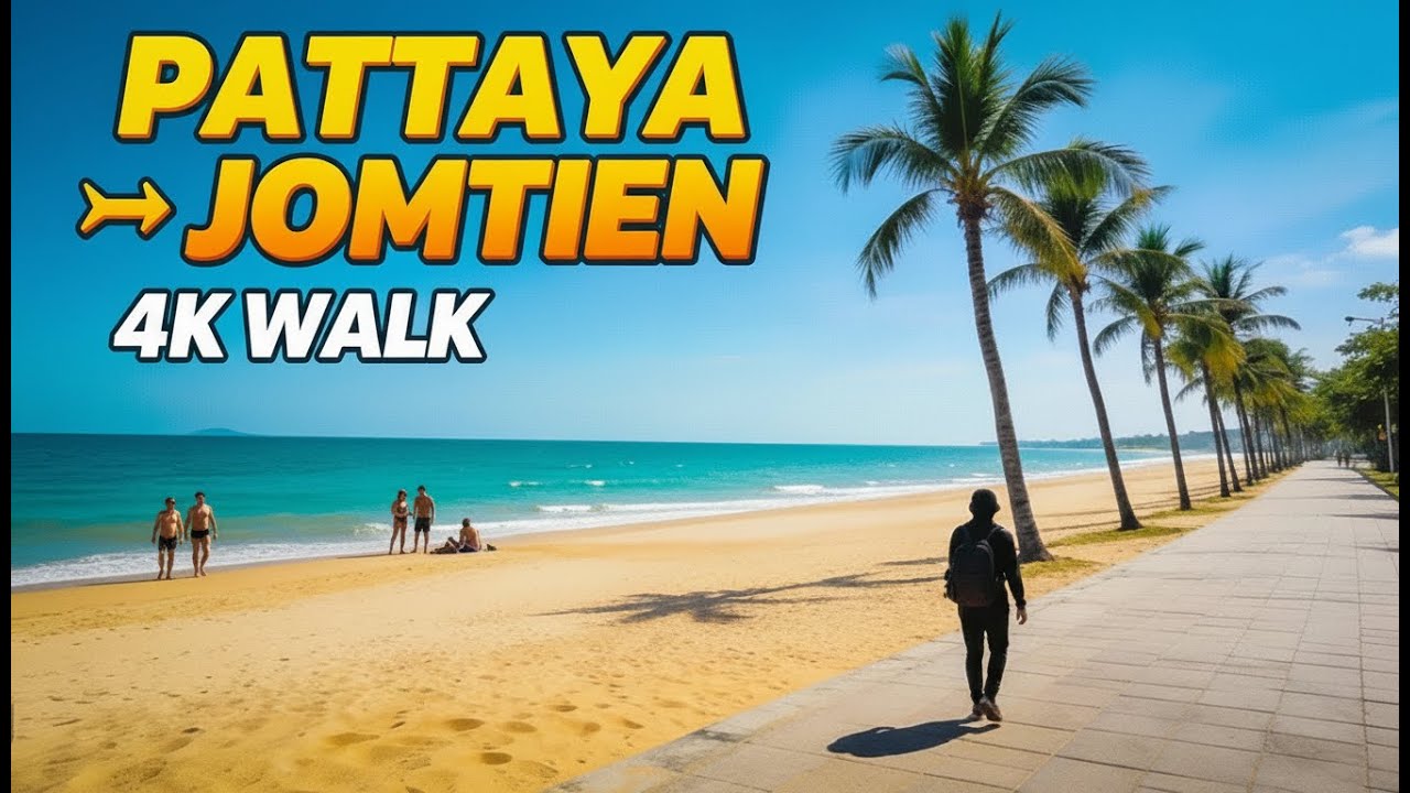 4K Walk: Pattaya to Jomtien Beach – Stunning Thailand Seaside Stroll