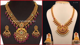 24 carat Gold Necklace Set Designs 