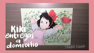 Video thumbnail of "Drawing Studio Ghibli - Kiki: entregas a domicilio | Kiki's delivery service | Haru Yun"