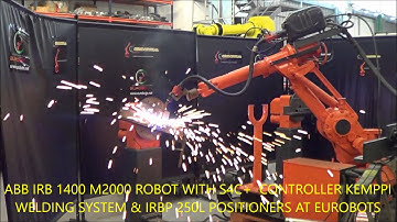 FLEX ARC WELDING CELL: ABB IRB 1400 M2000 ROBOT WITH S4C+ CONTROLLER KEMPPI WELDING SYS. & 2 IR