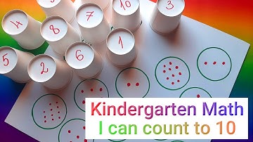 Kindergarten Math - I can count to 10 - Number matching with paper cups DIY - Easy learning