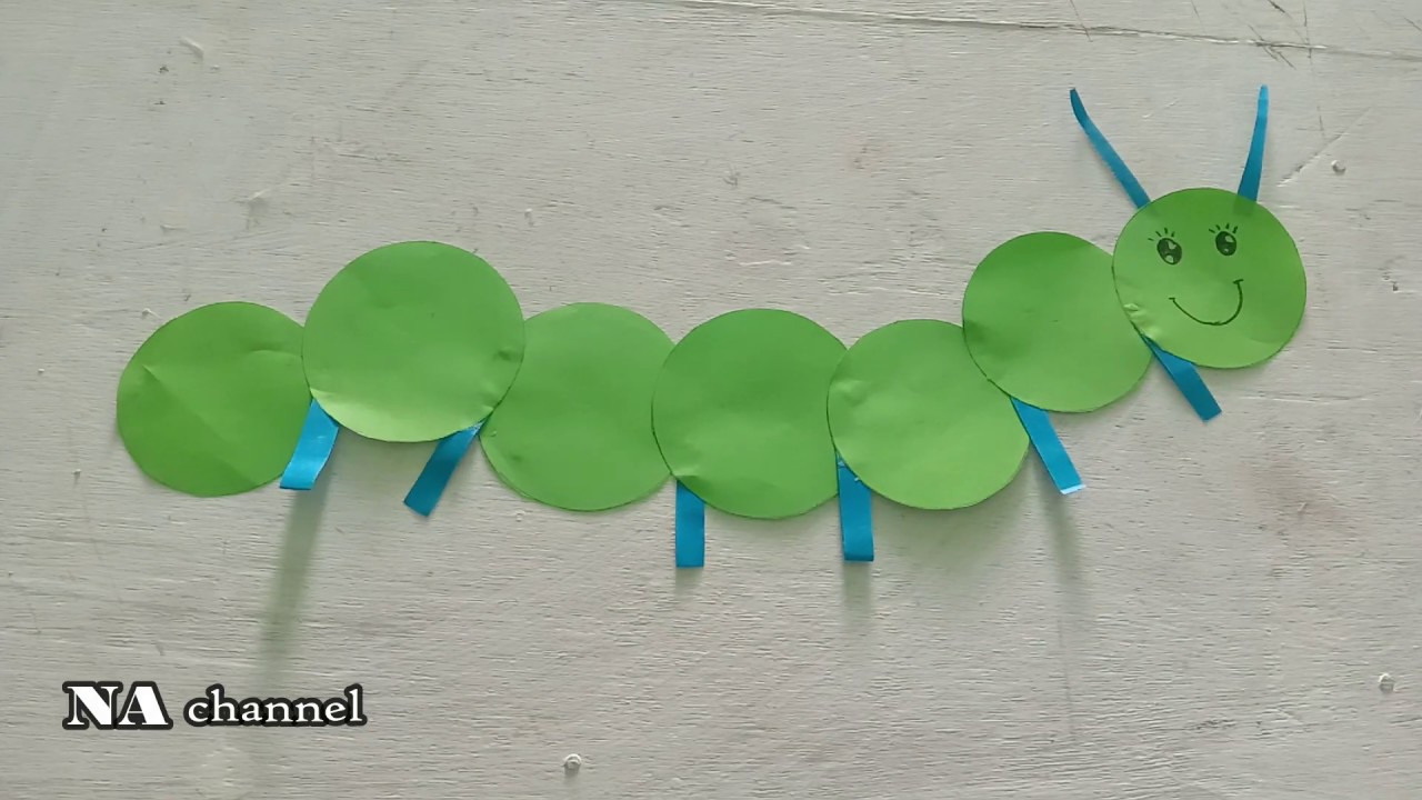  hiasan  dinding  ulat dari  kertas  origami  caterpillar wall 