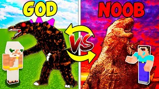 Minecraft battle: FAMILY GODZILLA BUILD CHALLENGE - NOOB vs GOD in Minecraft Animation