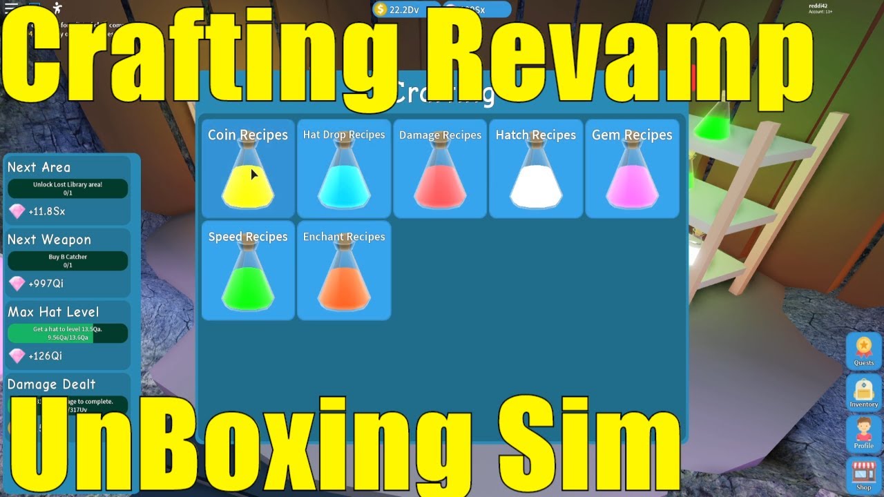 how-to-craft-in-the-new-crafting-revamp-in-unboxing-simulator-new-code-youtube