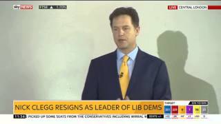 Nick Clegg Quits As Lib Dems Leader