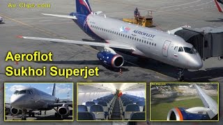 Aeroflot Sukhoi Superjet 100 Business Class Moscow to Kiev [AirClips full flight series](The Sukhoi Superjet 100 is a modern fly-by-wire twin-engine regional jet with 8 (VIP) to 108 (all Y) passenger seats. With development initiated in 2000, the ..., 2015-07-24T08:00:01.000Z)
