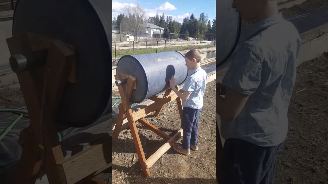 How to make a compost tumbler from a 55 gal drum YouTube