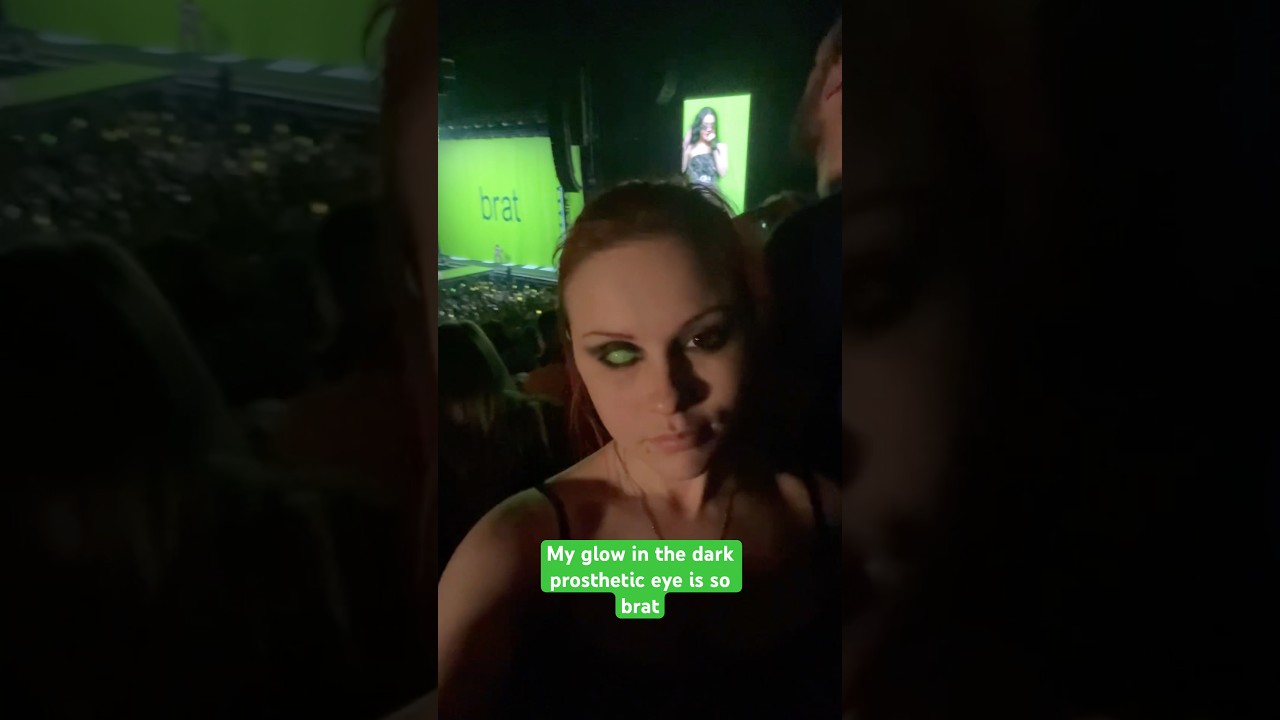 My green glow in the dark fake eye is so brat! 💚 #brat #charlixcx #disabilitypride