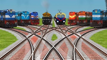 Indian Railways☠️Trainz Simulator Railway || At Daimond Curved Bumpy Forked Track