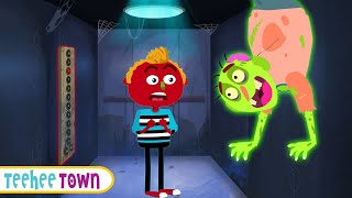 Scary Zombie In Haunted Elevator + Five Skeletons Jumping On The Bed Songs | Teehee Town