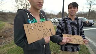 Lucas and Marcus! Giving FREE CARS To Strangers But We're Homeless