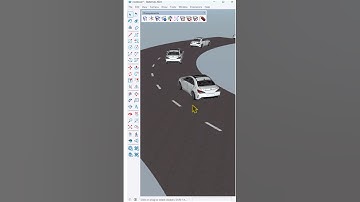 Aligning cars along winding roads in SketchUp using the SketchPlus plugin #nicetower #sketchup
