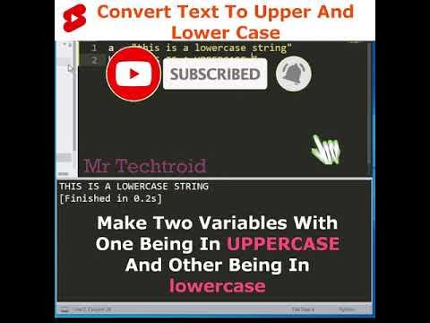 Convert Text To Upper And Lower Case In Python - MTT - #Shorts - YouTube