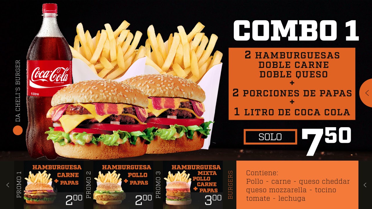 Video para pantallas premium Menú Animado 🍔