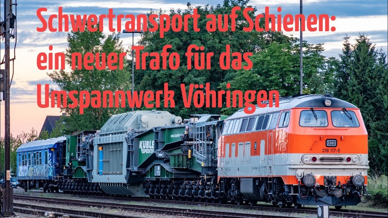 Schwertransport auf Schienen: ein neuer Trafo für das Umspannwerk Vöhringen wird angeliefert