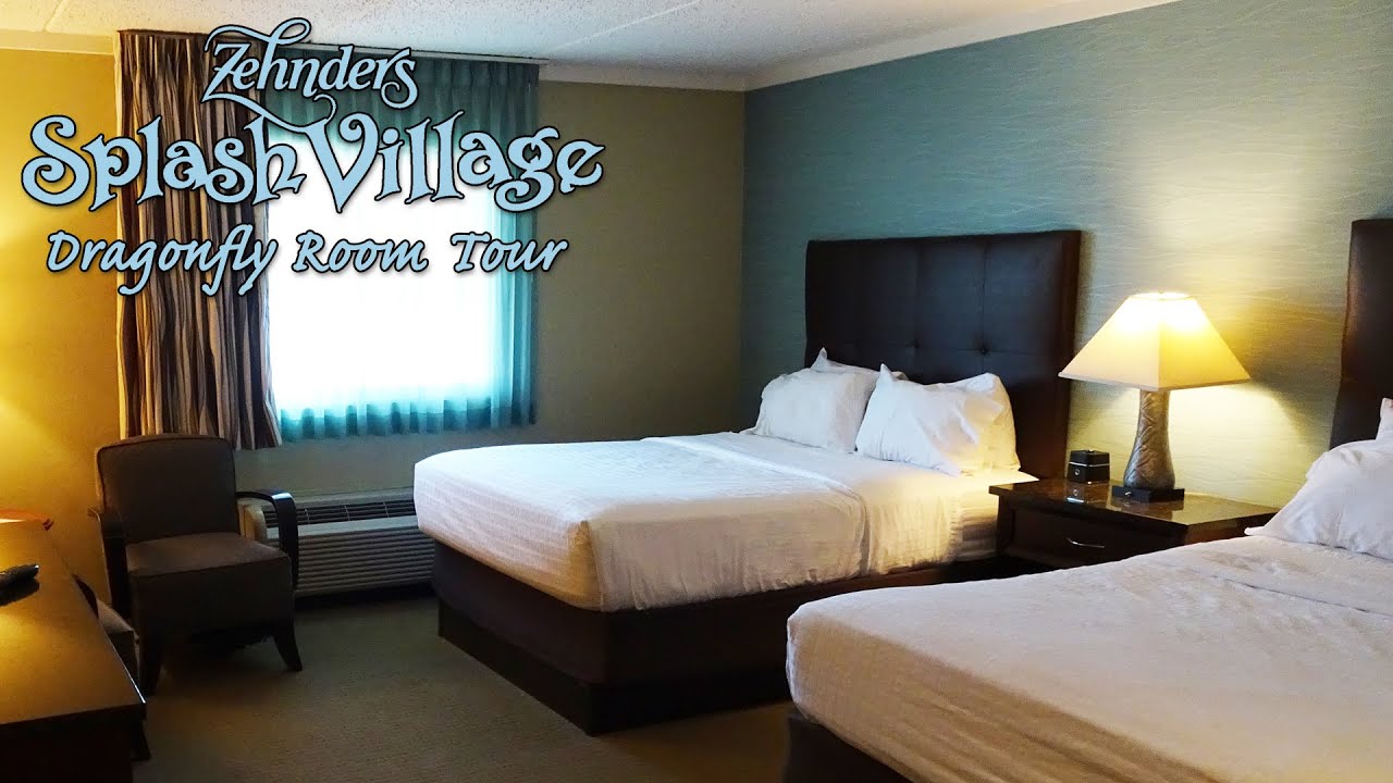 Dragonfly hotel room tour at Zehnder's Splash Village Waterpark 🌊 Frankenmuth MI 2021