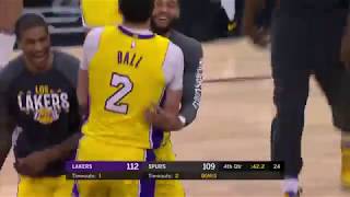 Lakers' Lonzo Ball Sinks Six Threes vs. Spurs