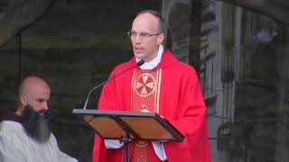 Messe du 25/04/2020 à la Grotte de Lourdes. Sanctuaire de Lourdes.