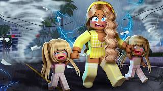 RUNNING FROM THE GREAT STORM WITH MY TWINS...