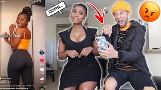 REACTING TO MY GIRLFRIENDS TIK TOKS *ITS OVER*