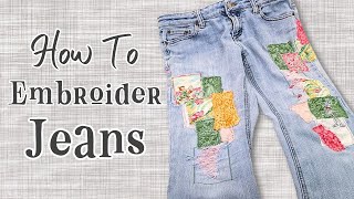 How to Machine Embroider on Jeans and Pant legs
