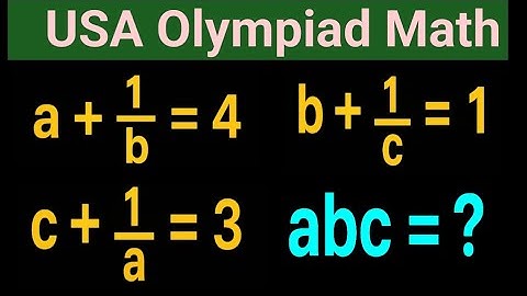 USA| A Very Interesting Algebra Olympiad Math Problem| Can you solve this? 