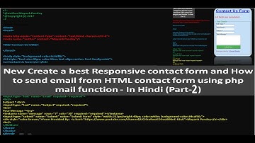 New How to send email from HTML contact form using php mail function - Detailed In Hindi (Part-2)
