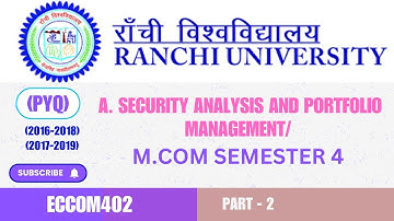 Security Analysis and Portfolio  Management/ m.com-4/ Ranchi University