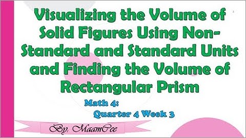 Math 4: Quarter 4 Week 3 - Visualizing and Finding the Volume of Solid Figures ||Maam Cee