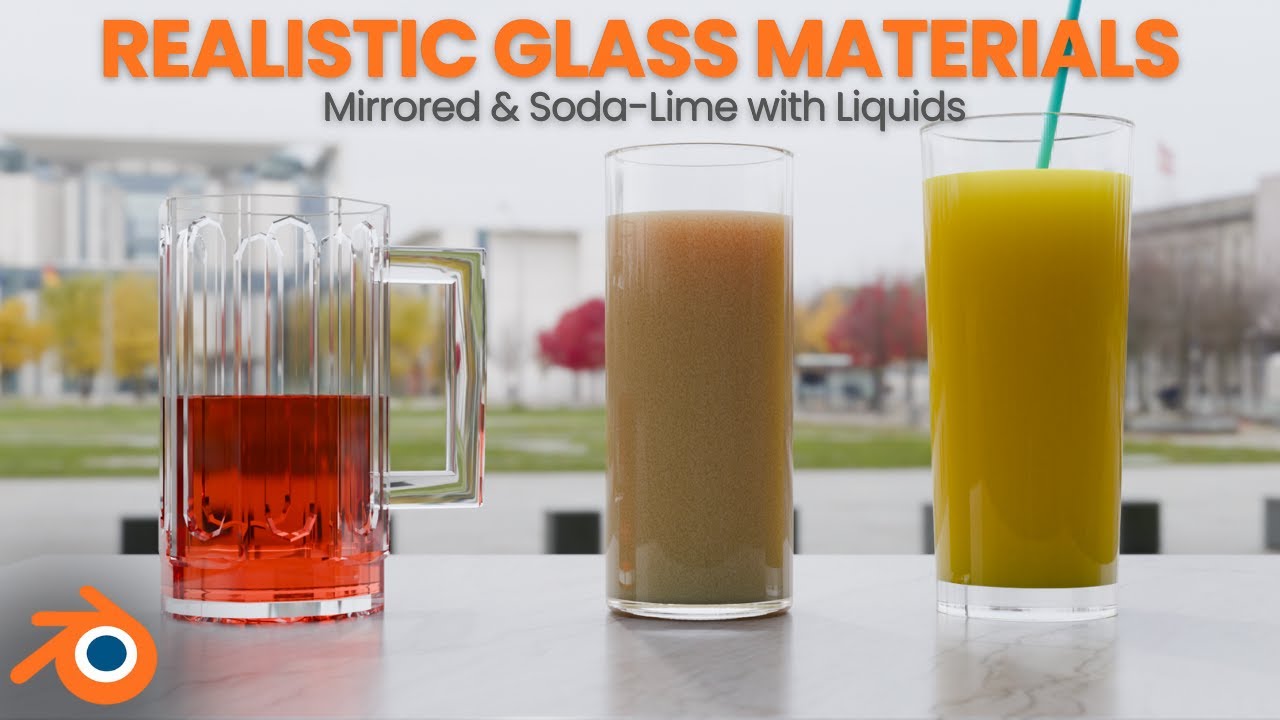 Blender Tutorial: Create Photorealistic Glass Materials (Mirror, Soda-Lime & Liquids)