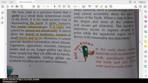 class 6 geography chapter 4 Maps part 1